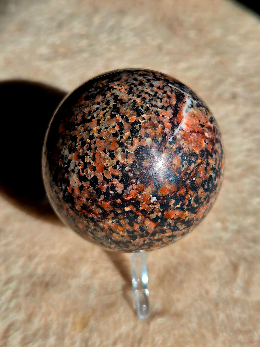 Sphère de willemite ( uv réaction )