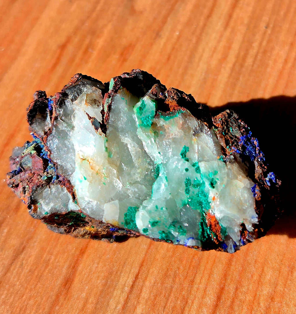 Spécimen d'Azurite, malachite et quartz du maroc